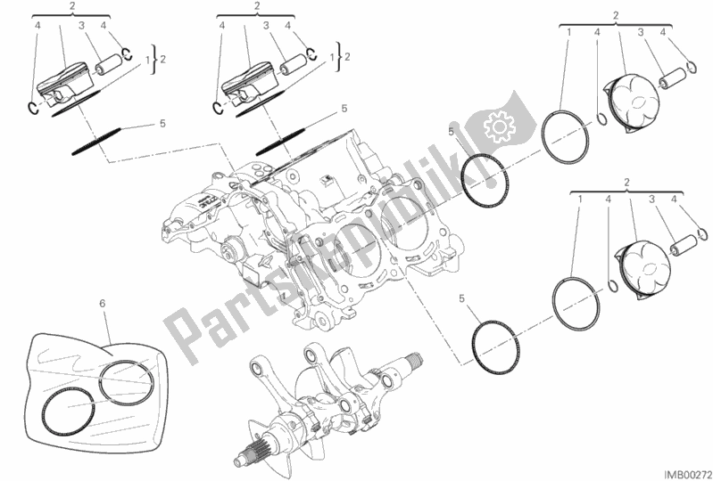 Toutes les pièces pour le Cylindres - Pistons du Ducati Superbike Superleggera V4 USA 998 2020
